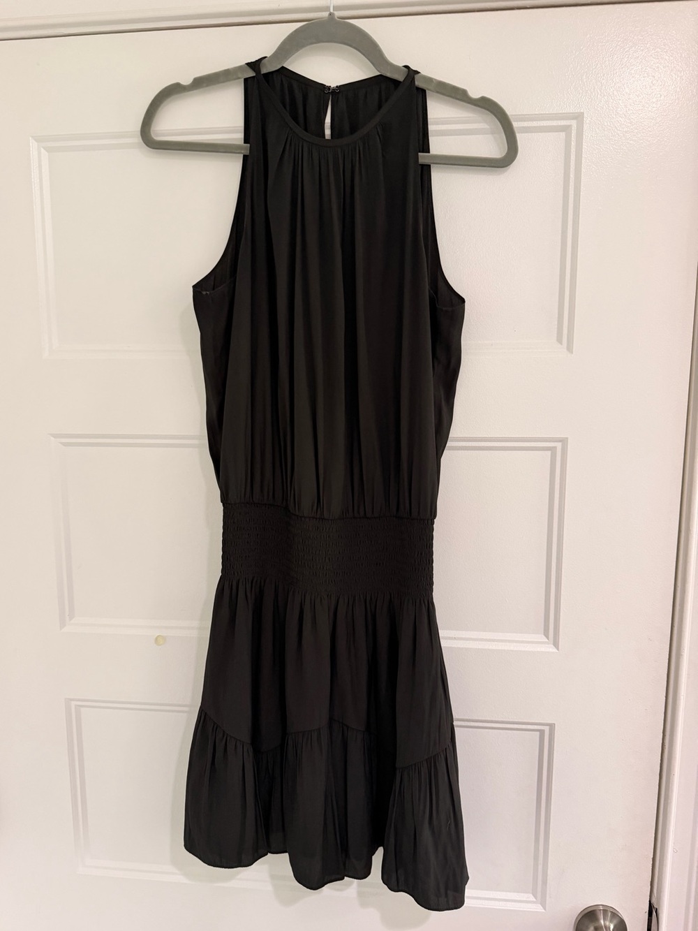 RAMY BROOK Black Sleeveless Smocked Waist Dress